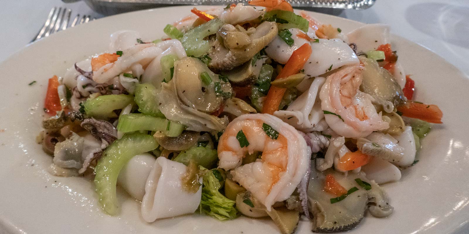 seafood salad at Matteo's Howard Beach Queens