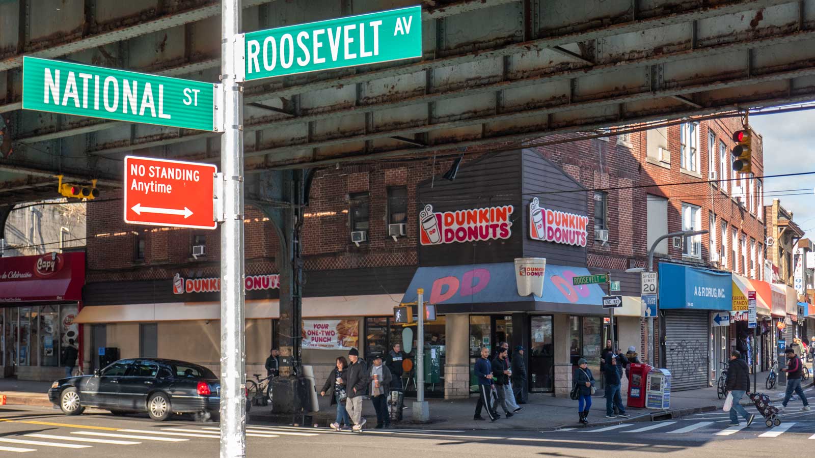 National & Roosevelt Avenue in Queens