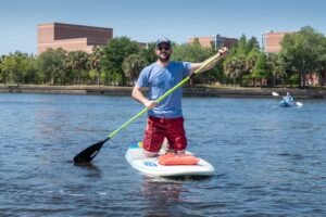 Brian on a paddleboard Downtown Tampa
